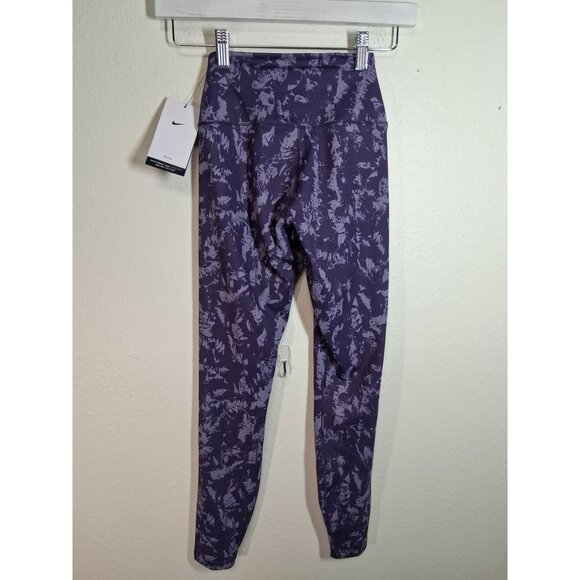NWT Nike One Dri-Fit Leggings High Waist Athletic Yoga Gym XS Purple FZ3229-509 - Picture 3 of 10